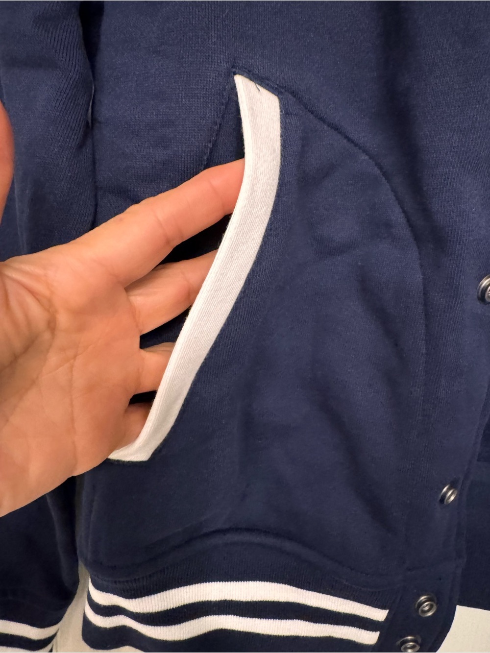New - Polo by Ralph Lauren Navy & White Baseball Varsity Jacket - Picture 3 of 6